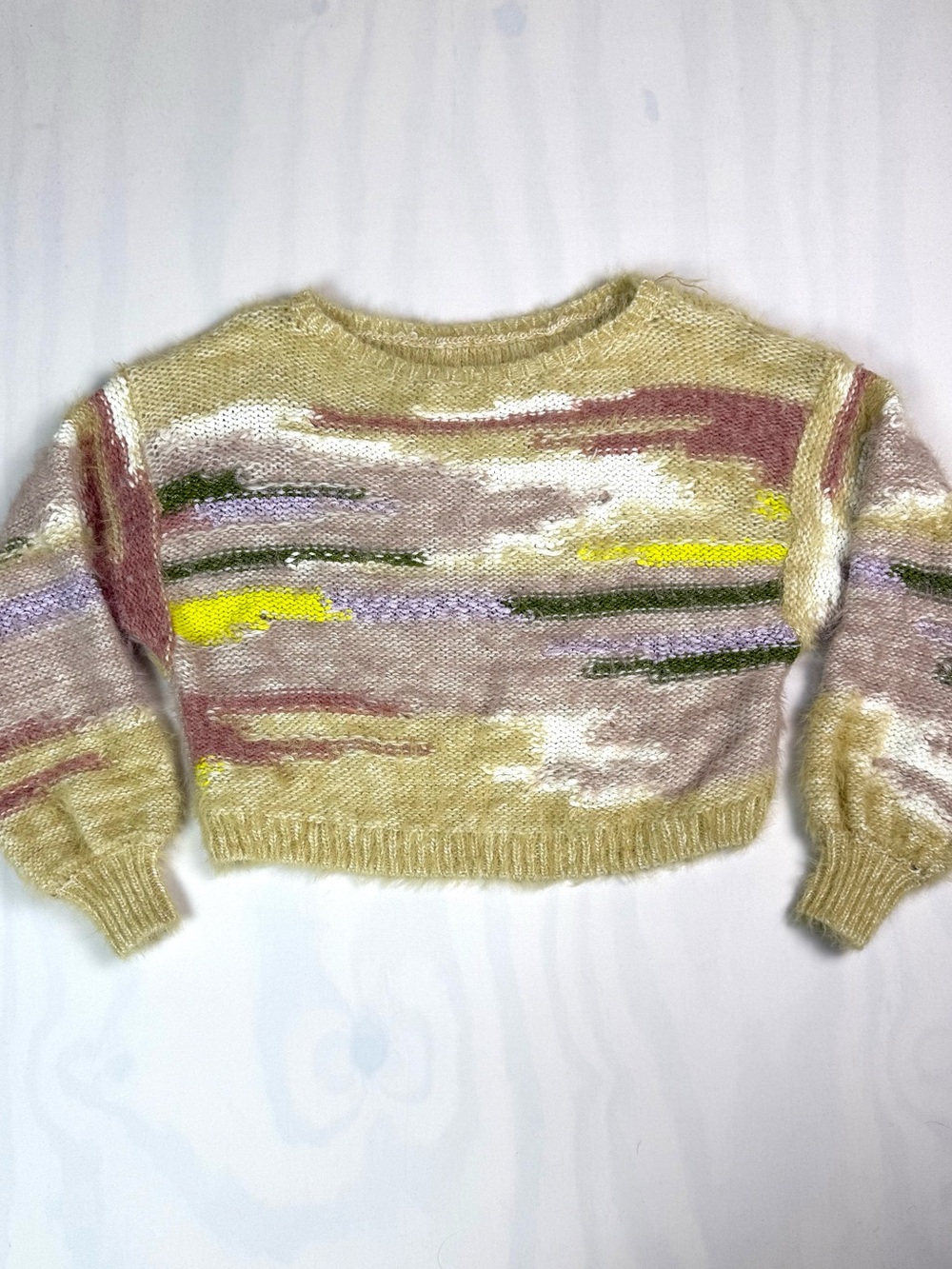 Anthropologie Pilcro XS Multicolor Textured Cropped Wool Blend Sweater
